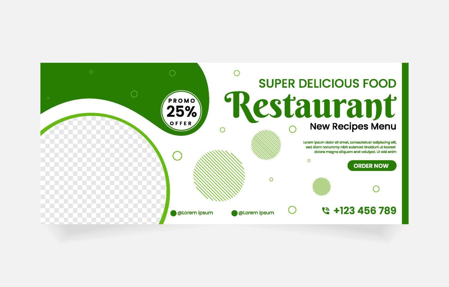 Food restaurant banner template vector