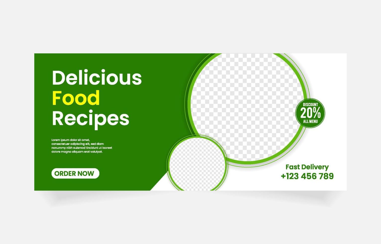 Food restaurant banner template vector