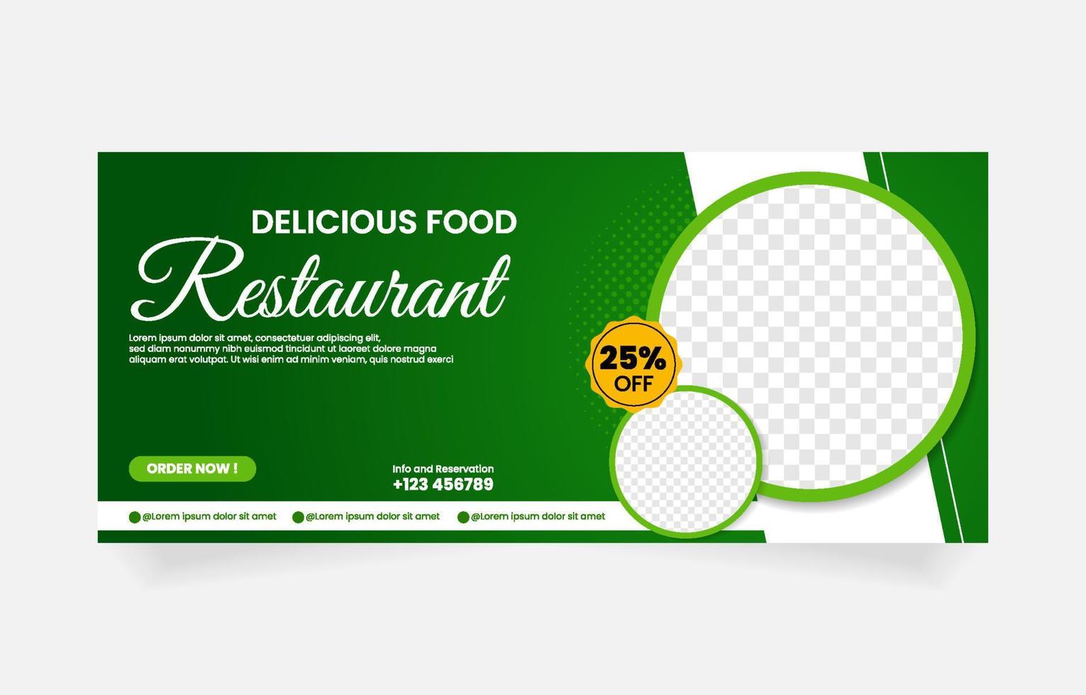 Food restaurant banner template vector