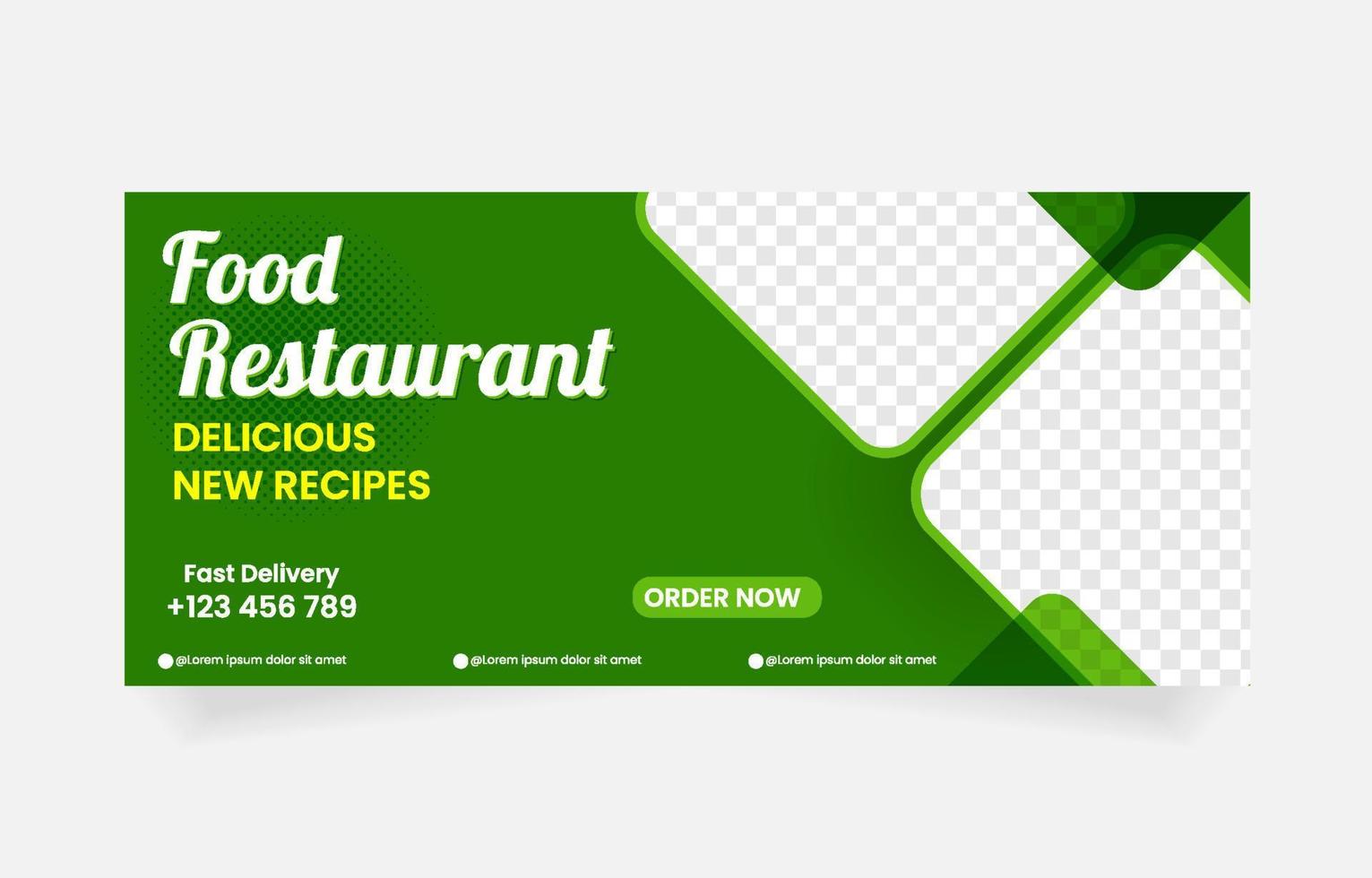 Food restaurant banner template vector