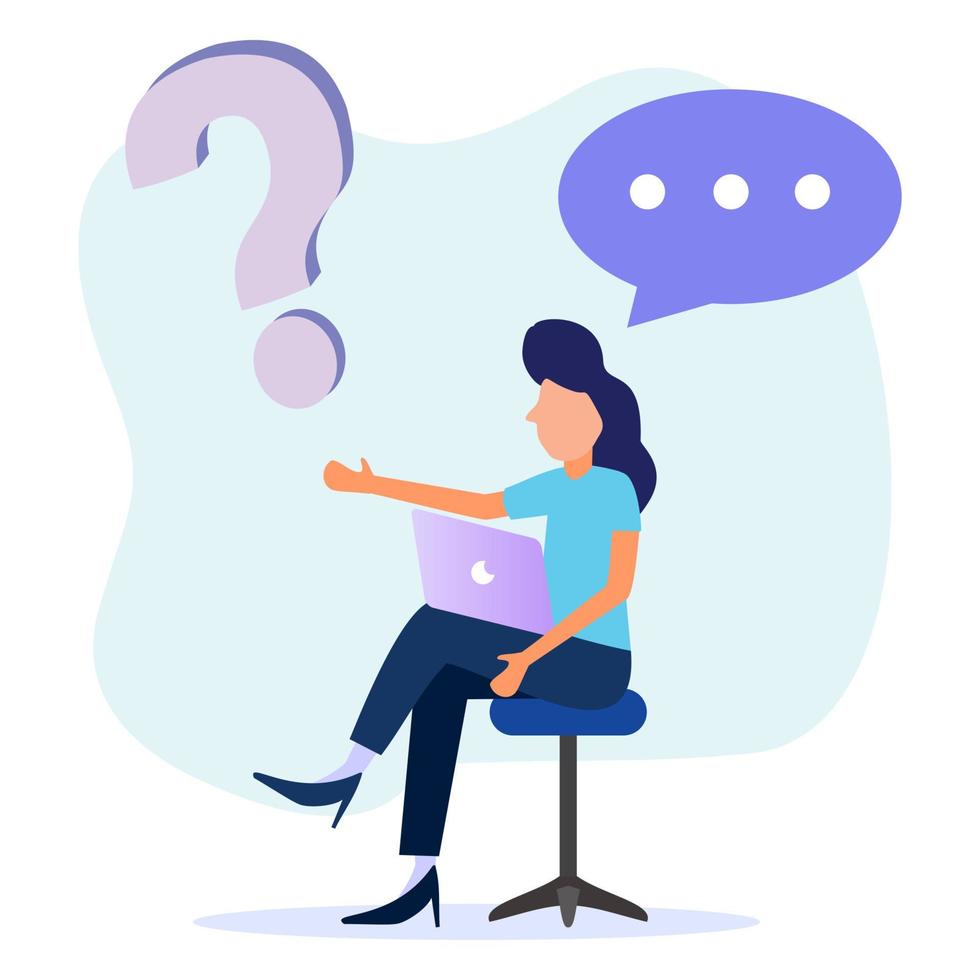 Illustration vector graphic cartoon character of answering questions