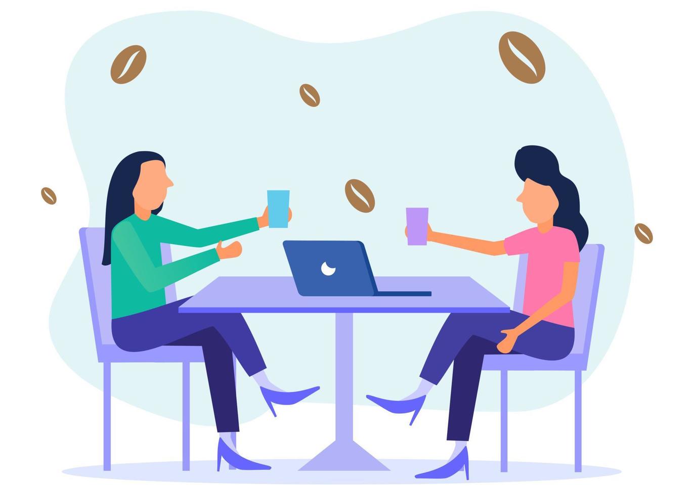 Illustration vector graphic cartoon character of coffee break