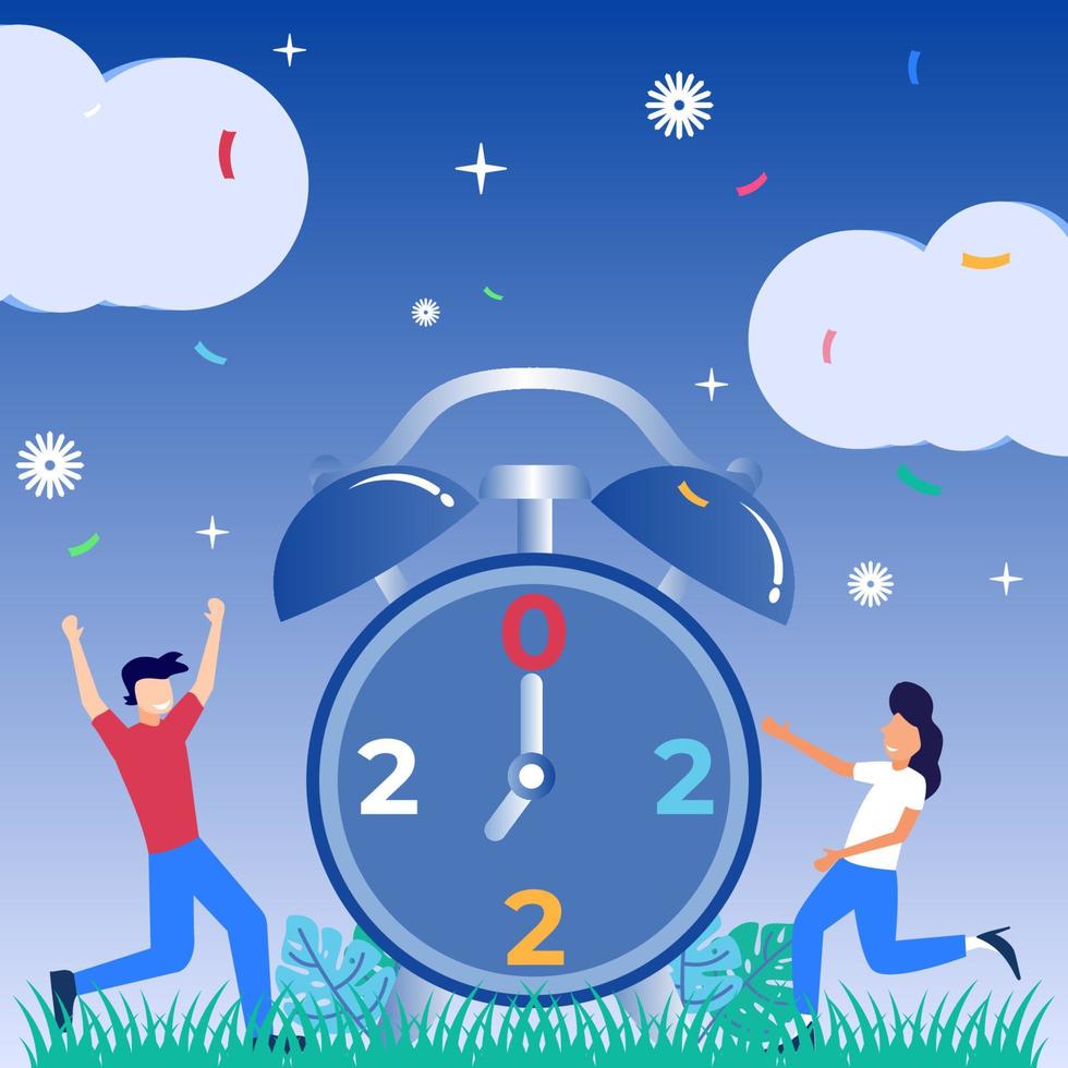 Illustration vector graphic cartoon character of 2022
