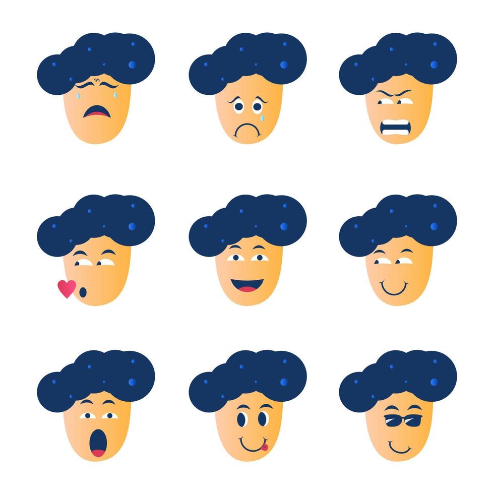 Illustration vector graphic cartoon character of face icons