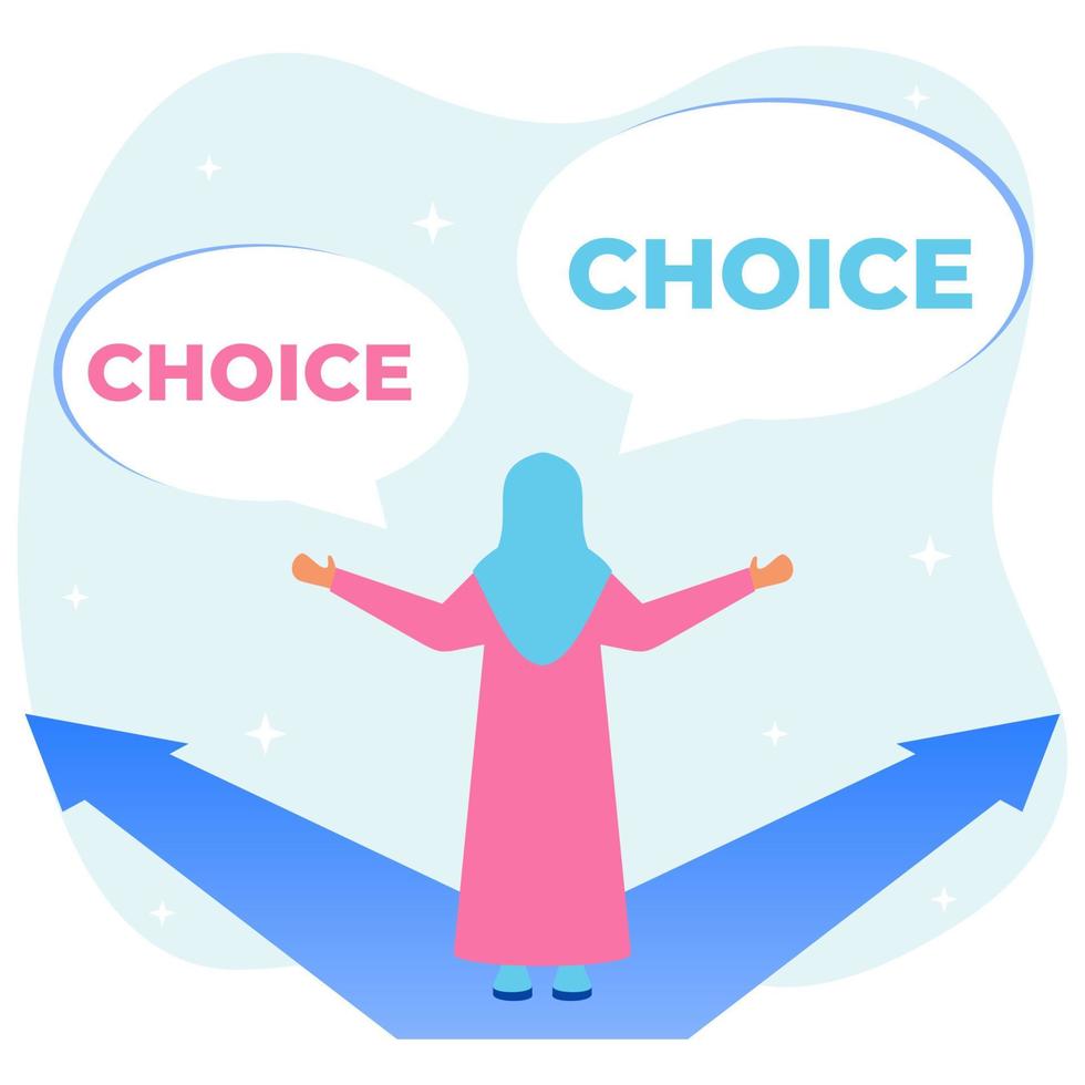 Illustration vector graphic cartoon character of business strategy choices and future choices