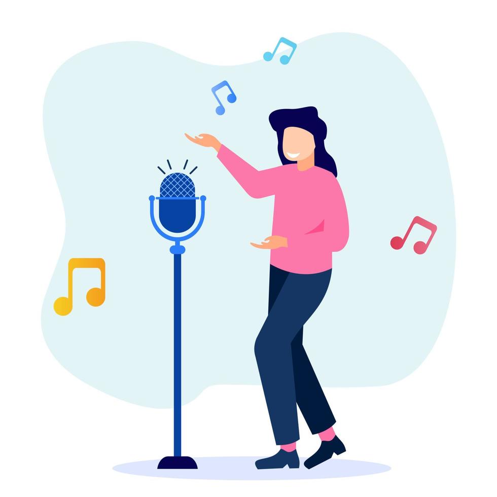 Illustration vector graphic cartoon character of sing