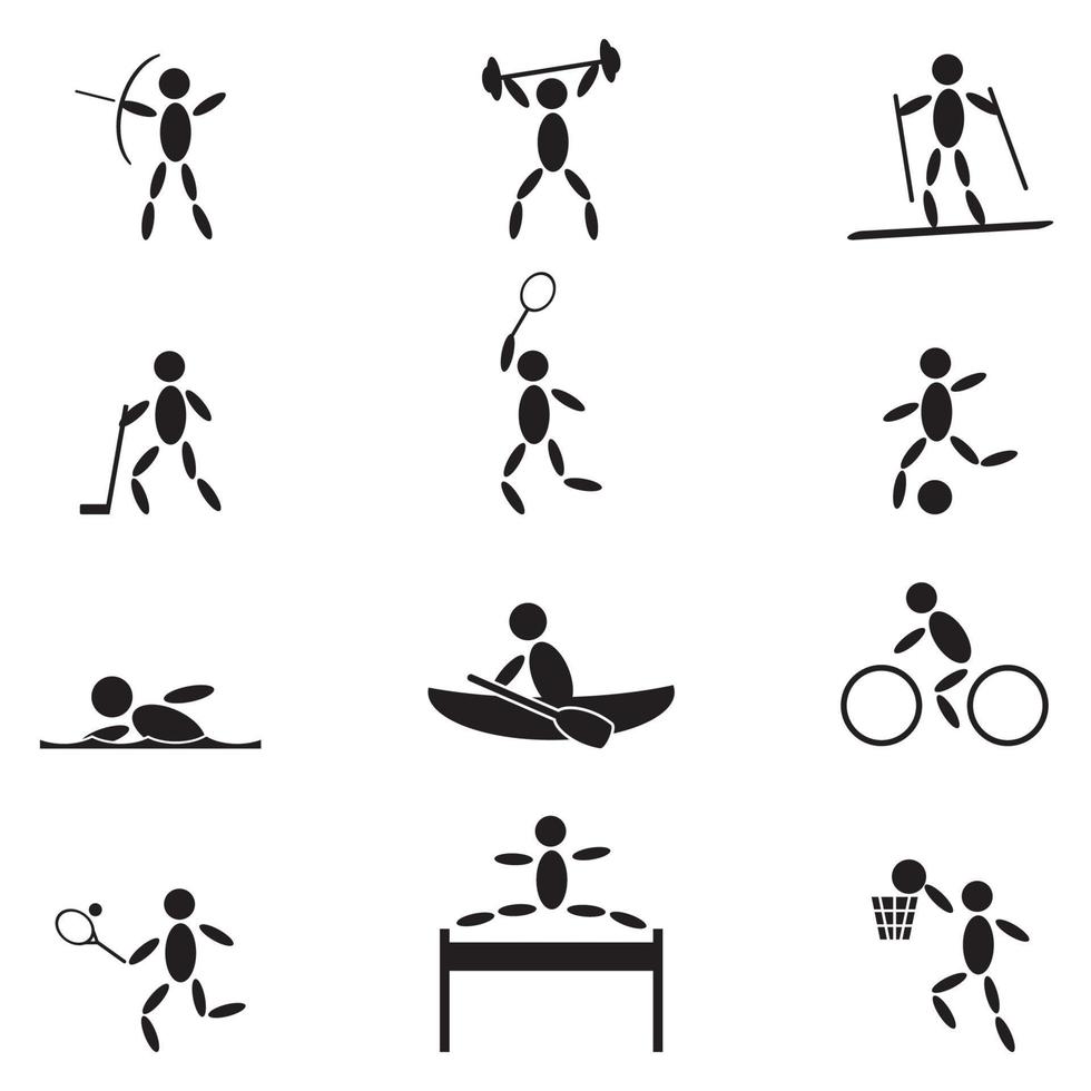 Set of modern vector graphics of a collection of sport icons