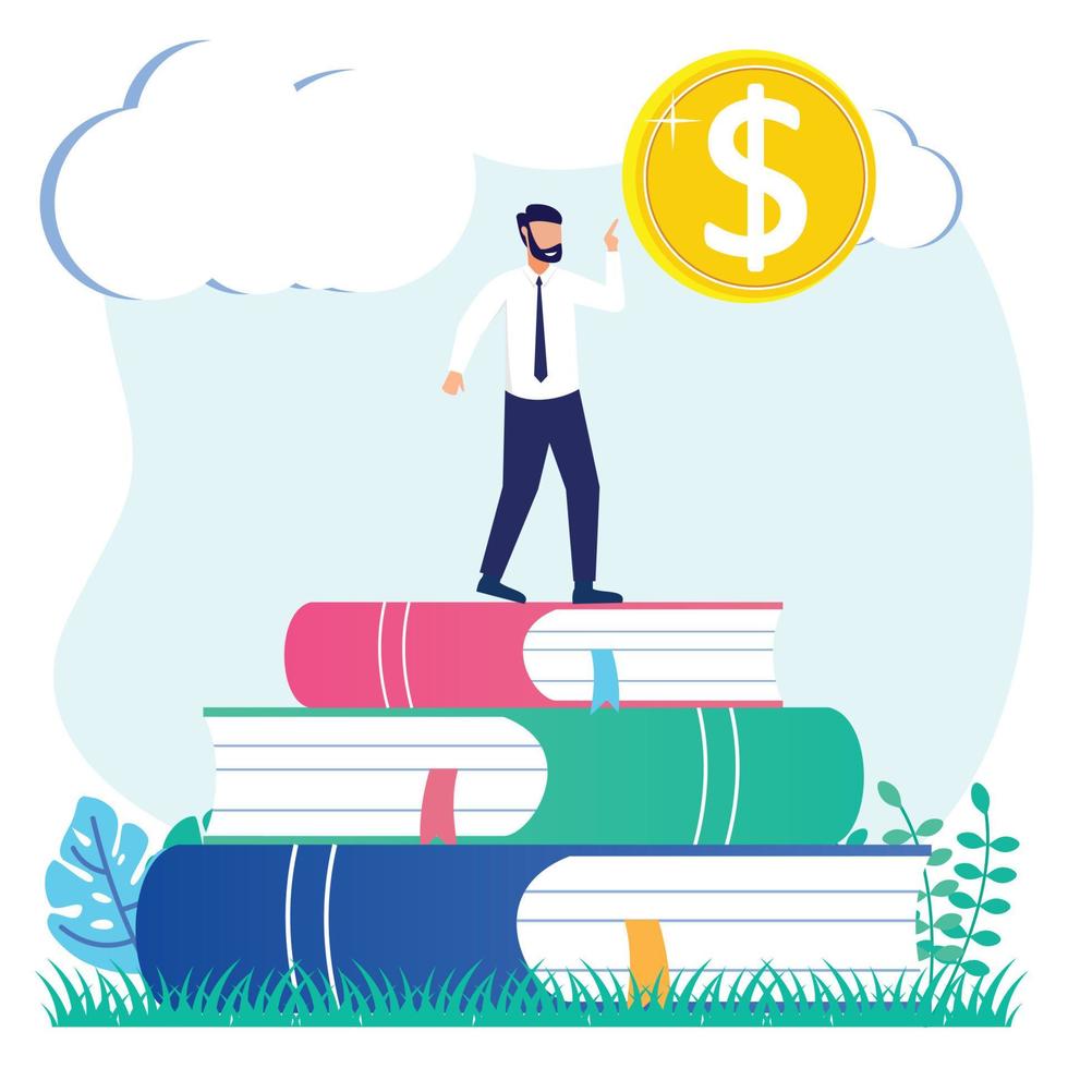 Illustration vector graphic cartoon character of business education