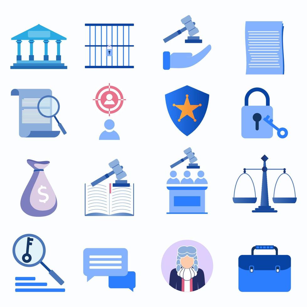 Illustration vector graphic cartoon character of law icons