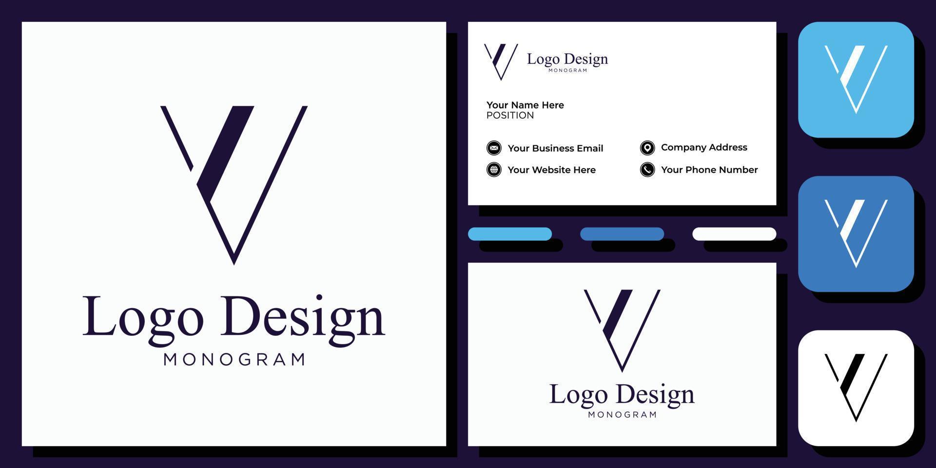 elegant modern sans serif font letter initial alphabet serif font with business card template vector