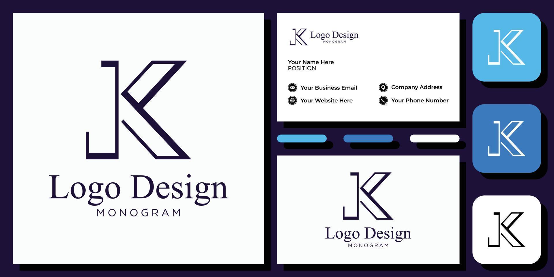 elegant modern sans serif font letter initial alphabet serif font with business card template vector