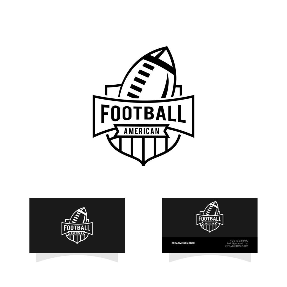 logotipo de la línea de fútbol americano de rugby vector