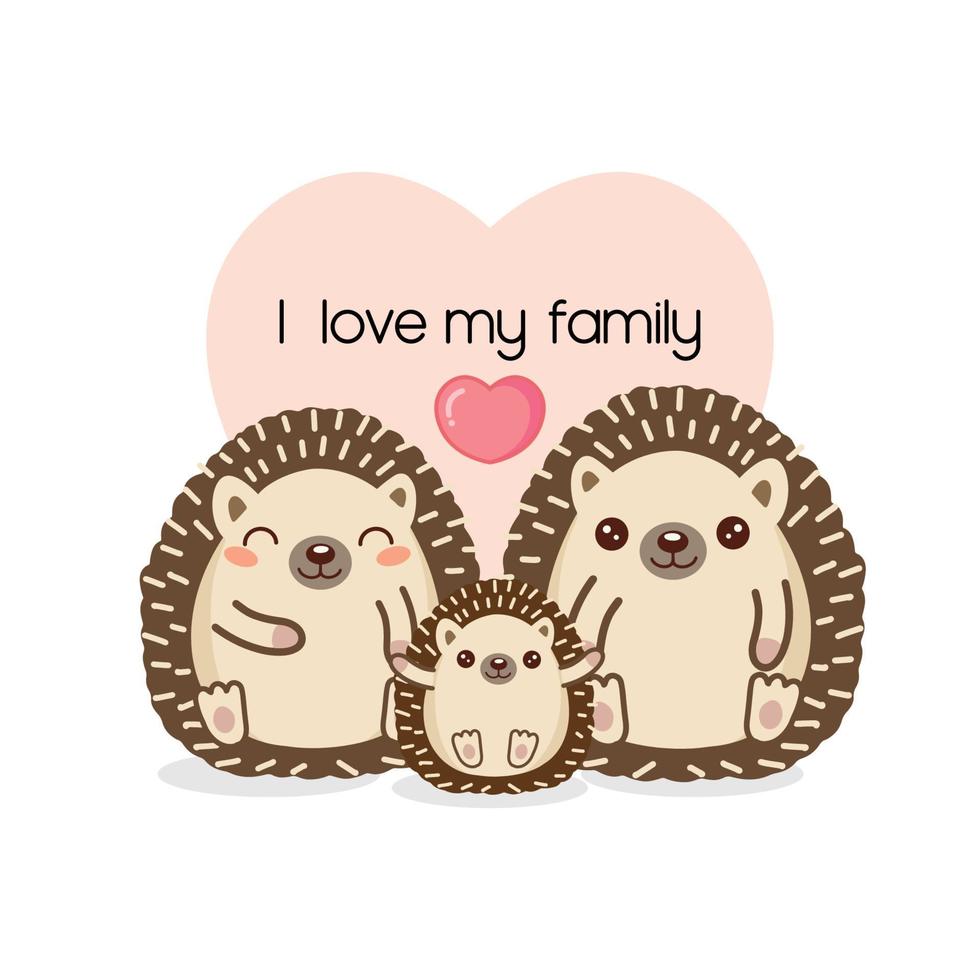 Illustration of the cute hedgehogs family vector