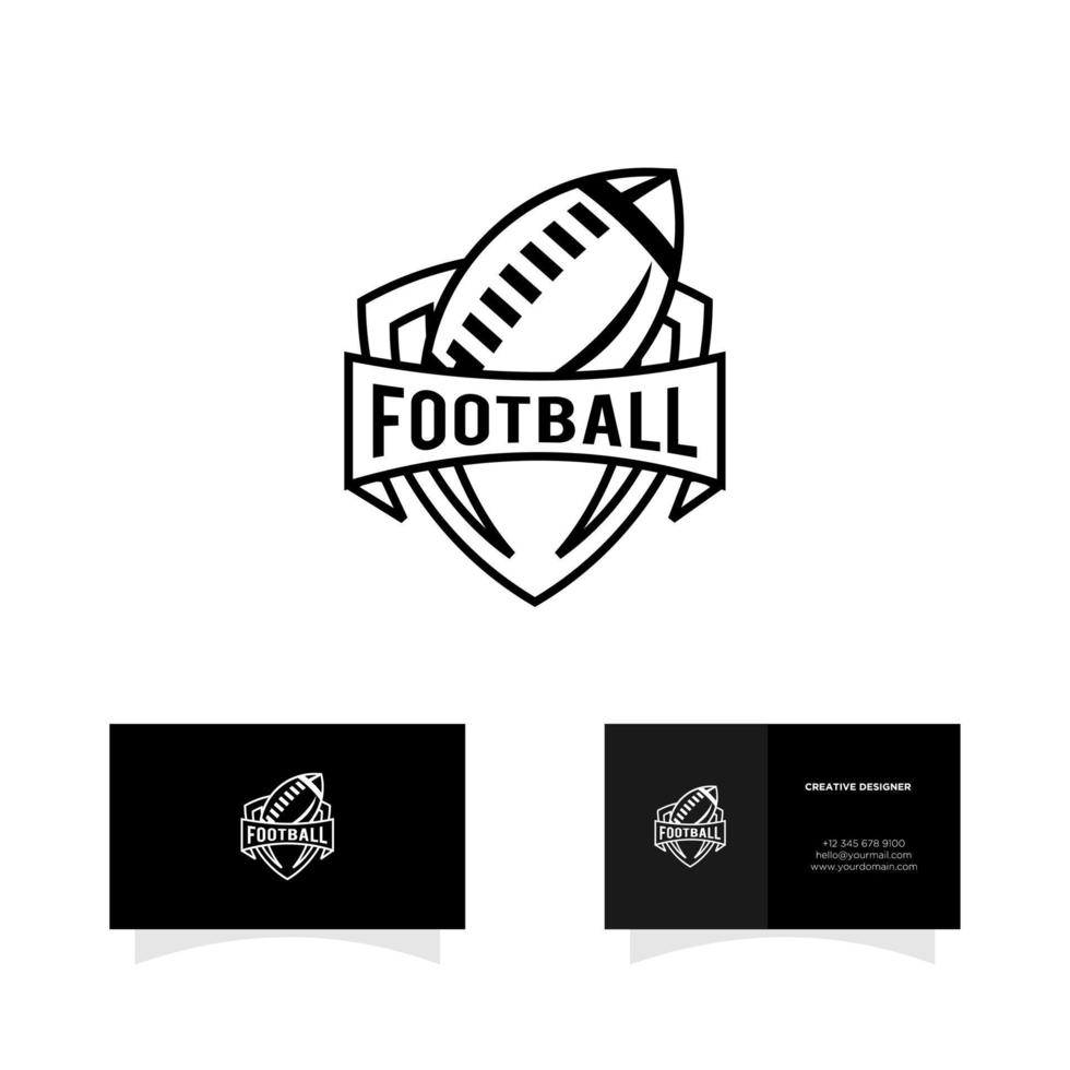 logotipo de la línea de fútbol americano de rugby vector
