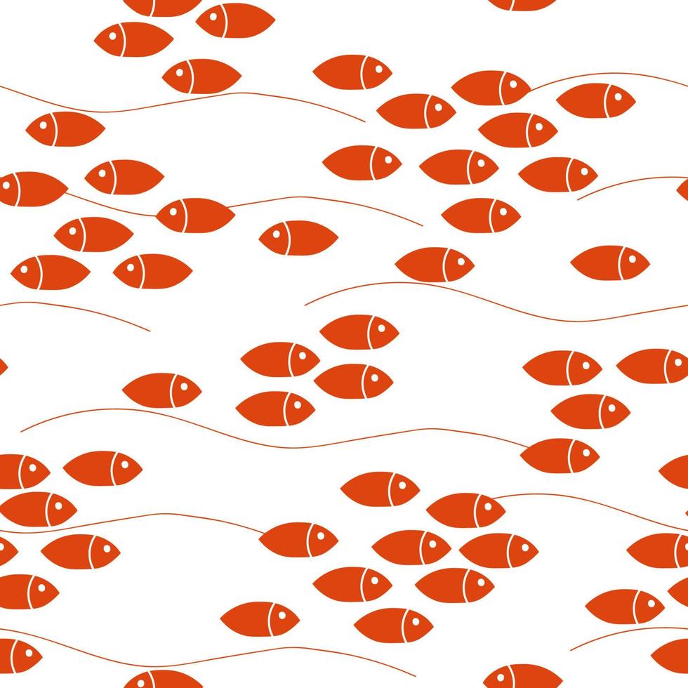patrón abstracto sin costuras con peces en el mar. impresión marina contemporánea minimalista simple. gráficos vectoriales vector