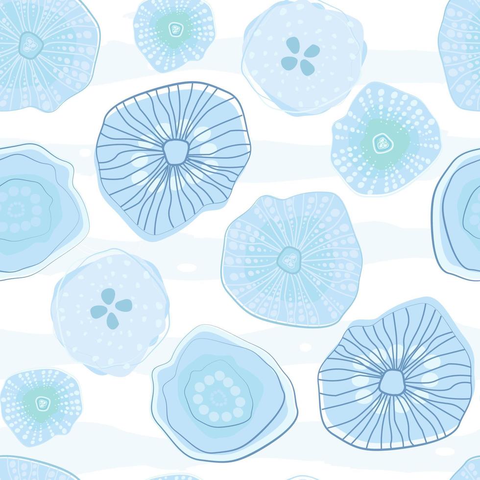 Seamless pattern with marine life jellyfish. Sea print. Vector graphics.