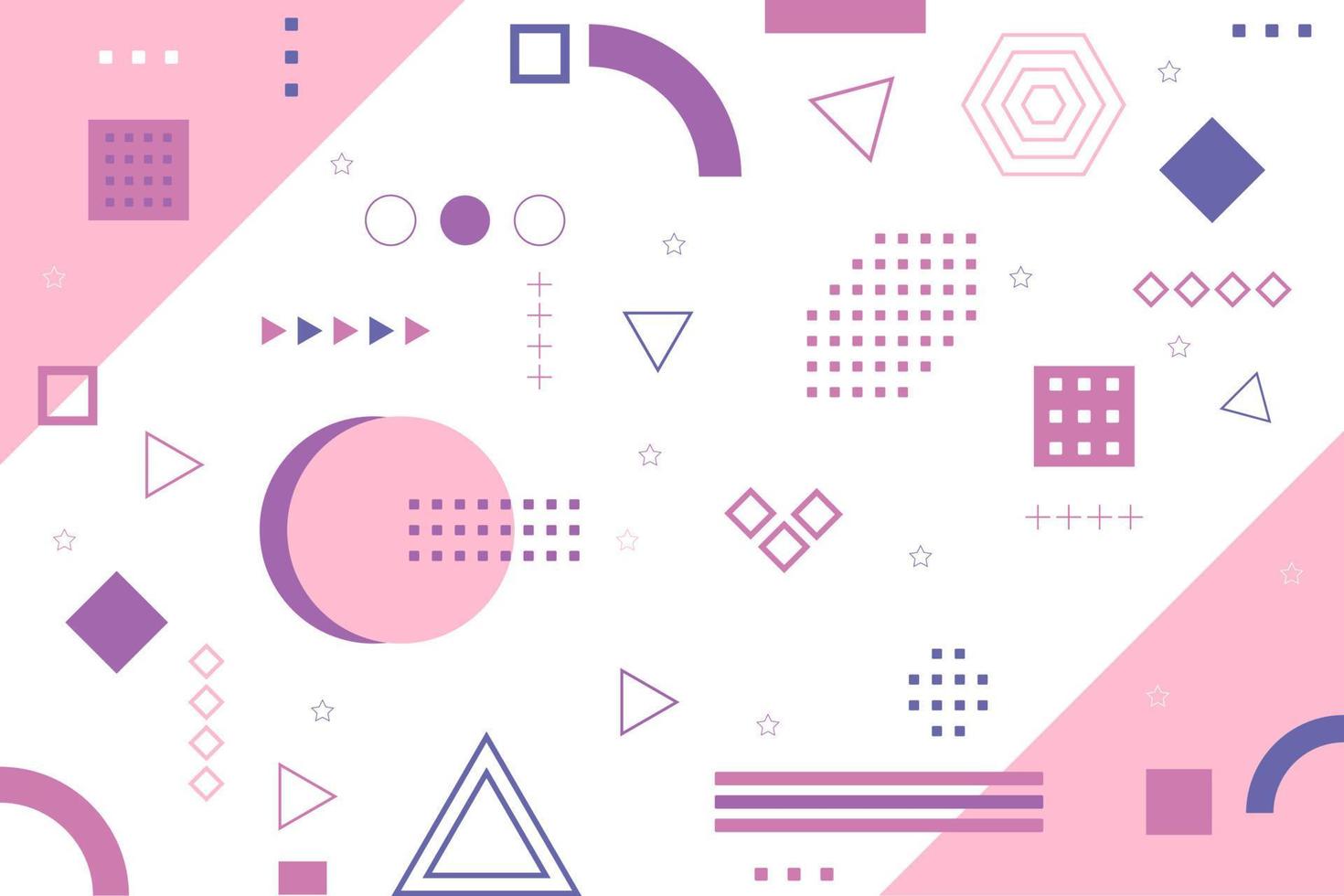 Flat geometric shapes background vector