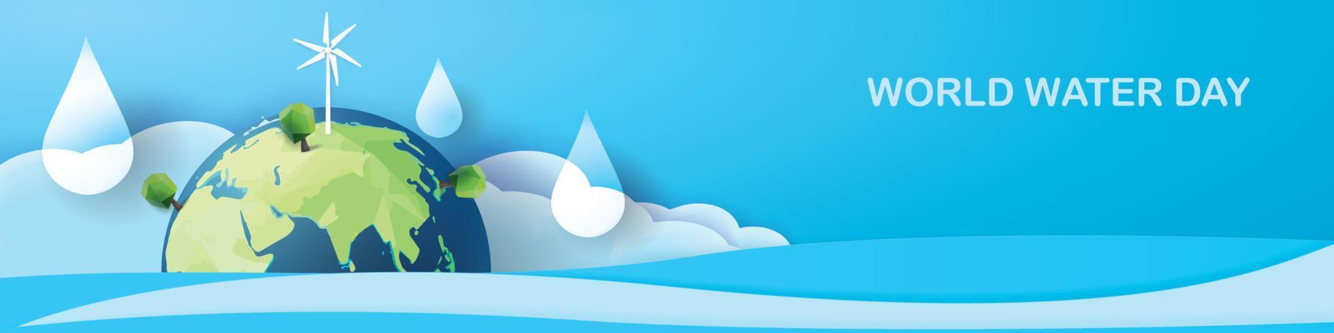 world water day blue backgrounds eco icon vector design poster