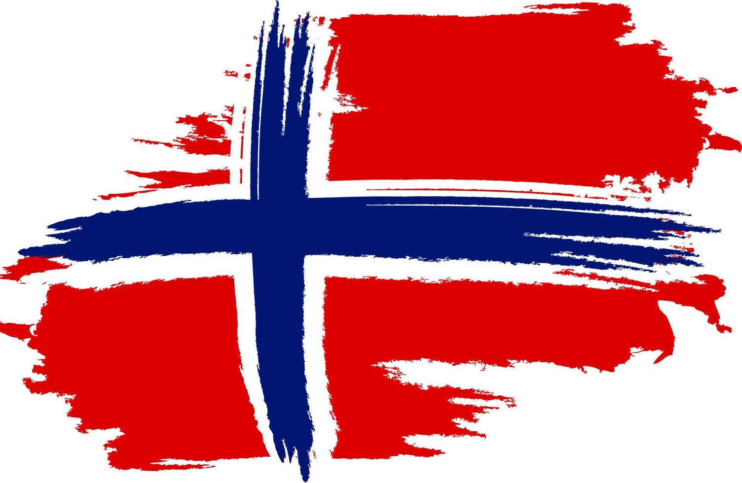 bandera de noruega. bandera pintada con pincel de noruega. bandera de noruega con textura grunge. ilustración vectorial vector