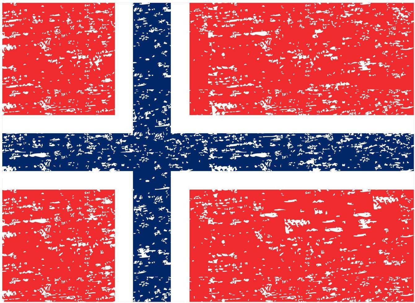 bandera de noruega. bandera pintada con pincel de noruega. bandera de noruega con textura grunge. ilustración vectorial vector