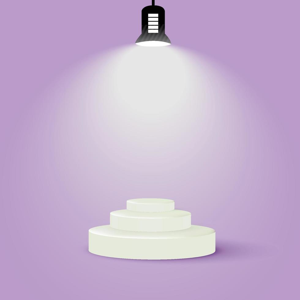 3d rendered illustration of a bulb on a podium vector