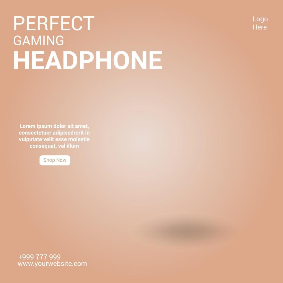 Headphone brand product social media banner design template free vector