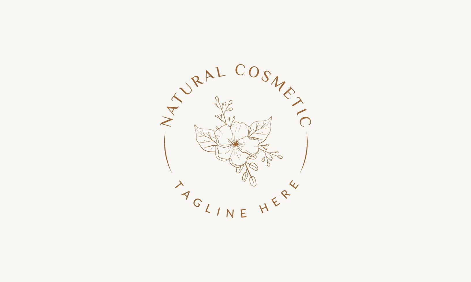 logotipo dibujado a mano con elementos florales botánicos con flores silvestres y hojas. logo para spa y salón de belleza, boutique, tienda orgánica, boda, diseñador floral, interior, fotografía, cosmética. vector