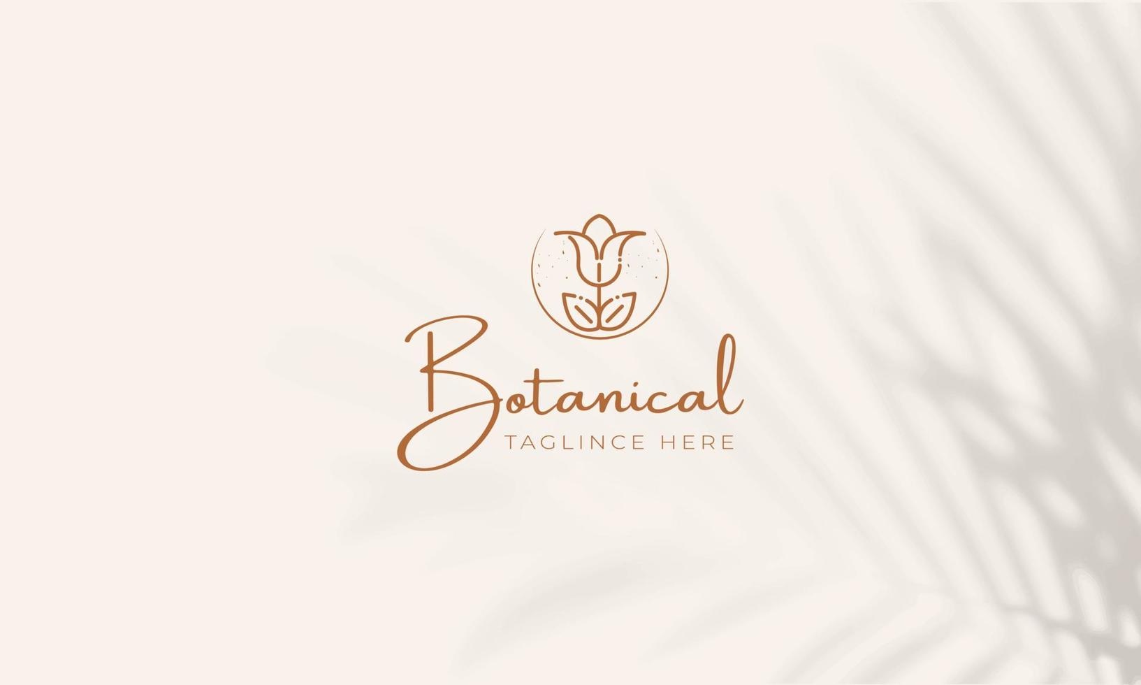 Botanical Floral element Hand Drawn Logo with Wild Flower and Leaves. Logo for spa and beauty salon, boutique, organic shop, wedding, floral designer, interior, photography, cosmetic. vector