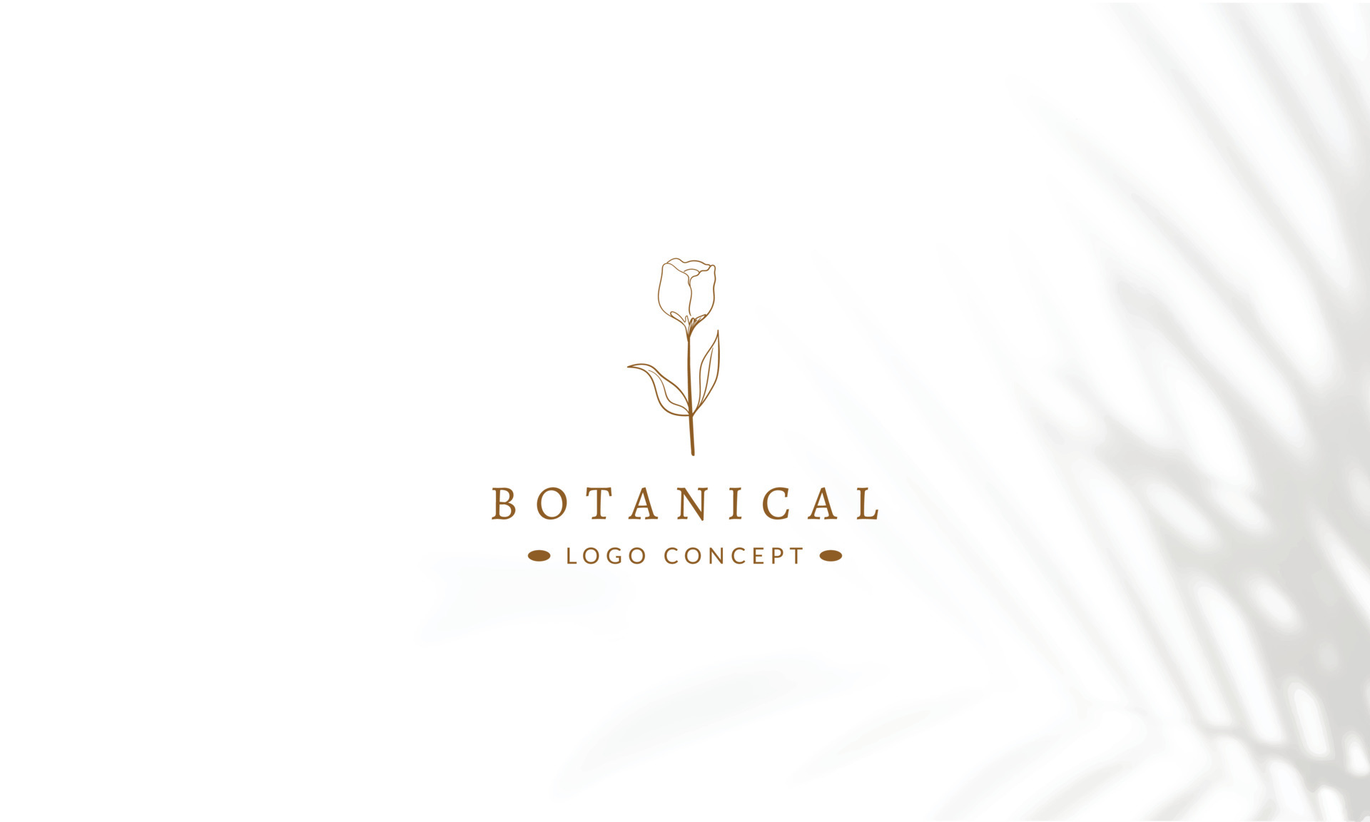 Botanical Floral element Hand Drawn Logo with Wild Flower and Leaves ...