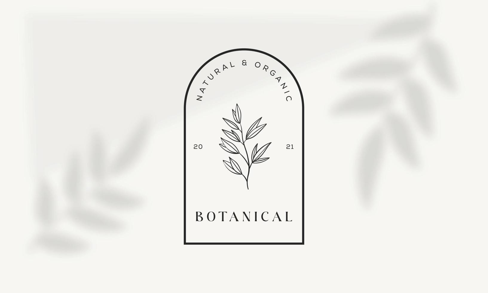 Botanical Floral element Hand Drawn Logo with Wild Flower and Leaves. Logo for spa and beauty salon, boutique, organic shop, wedding, floral designer, interior, photography, cosmetic. vector