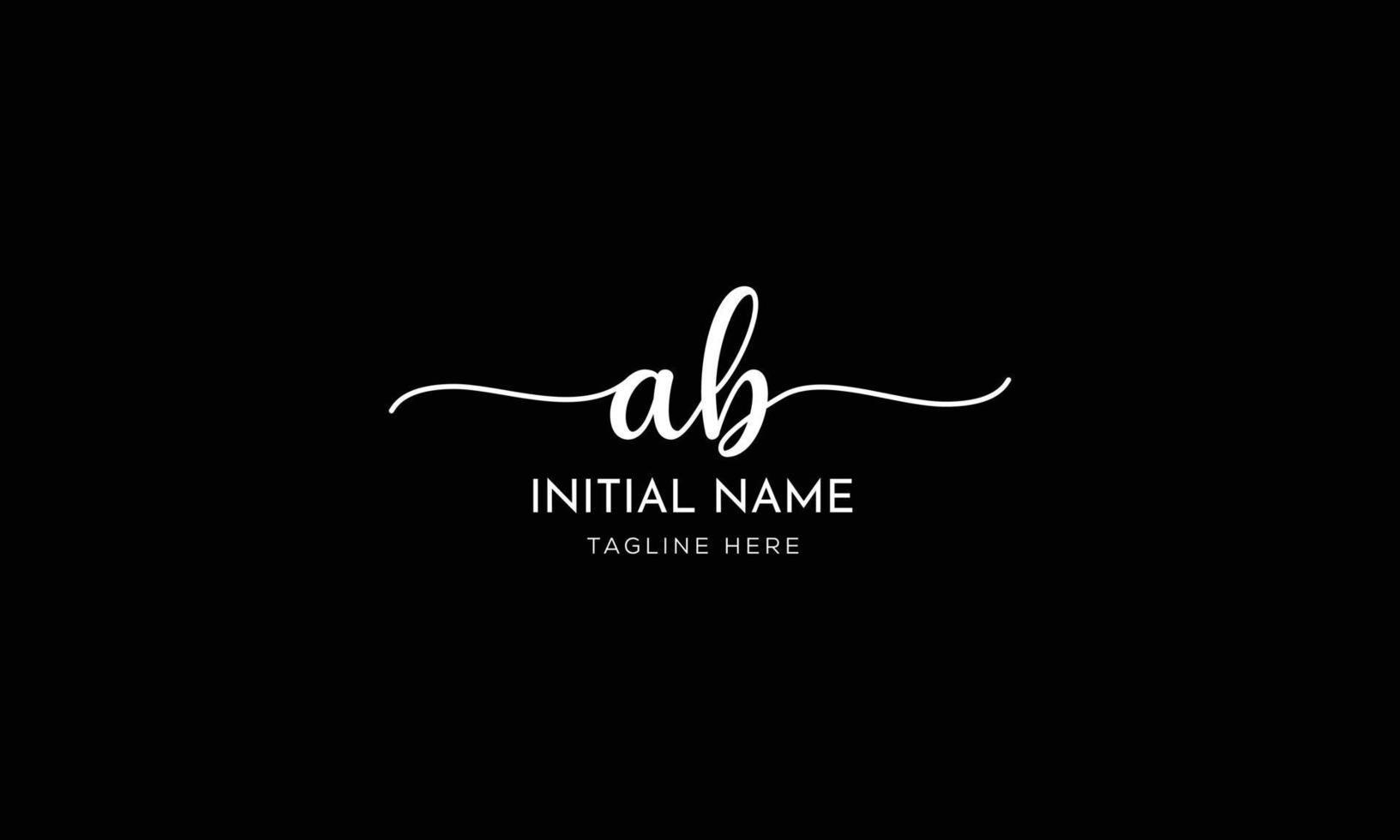 AB B A initial signature logo template vector