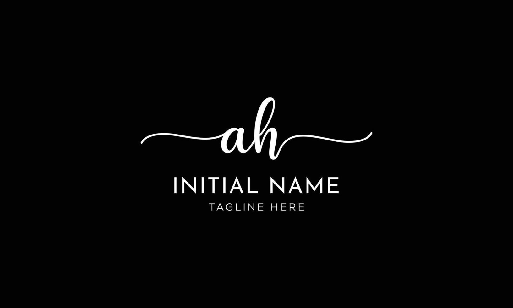 AH H A initial signature logo template vector