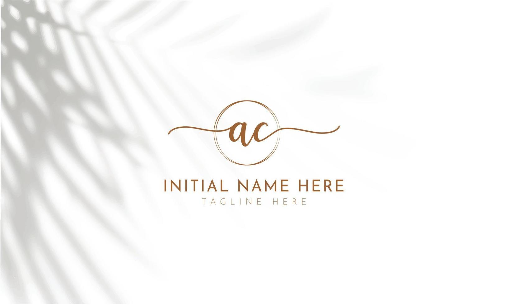 AC C A initial signature logo template vector