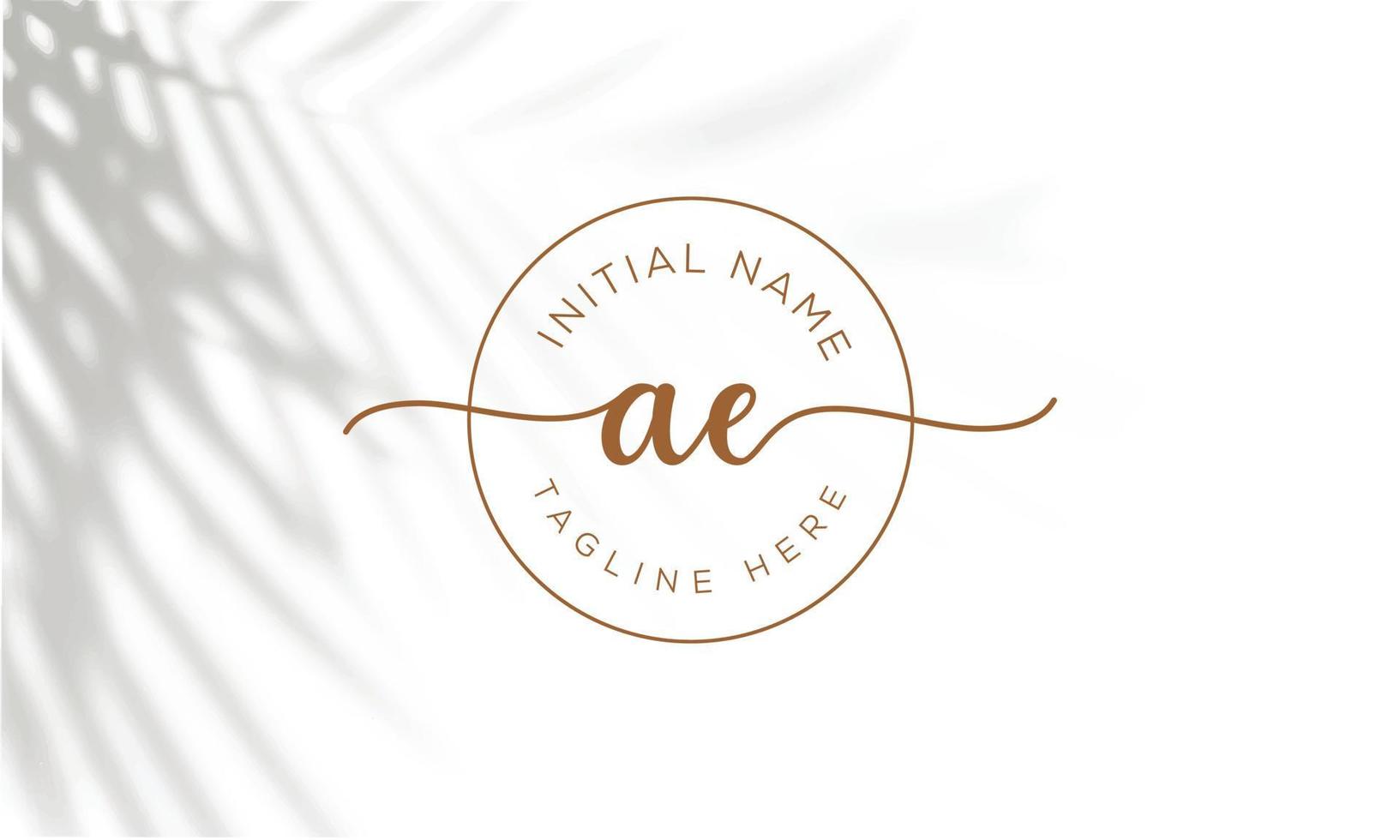 AE E A initial signature logo template vector