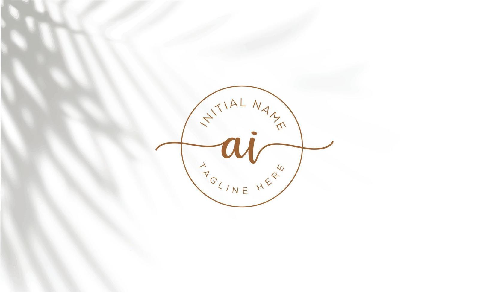 AI I A initial signature logo template vector