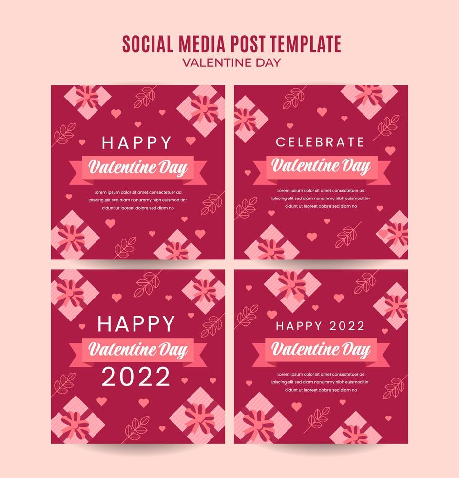 Happy Valentine day. Celebrated in February. Social media post, Poster, web banner, space area and background vector