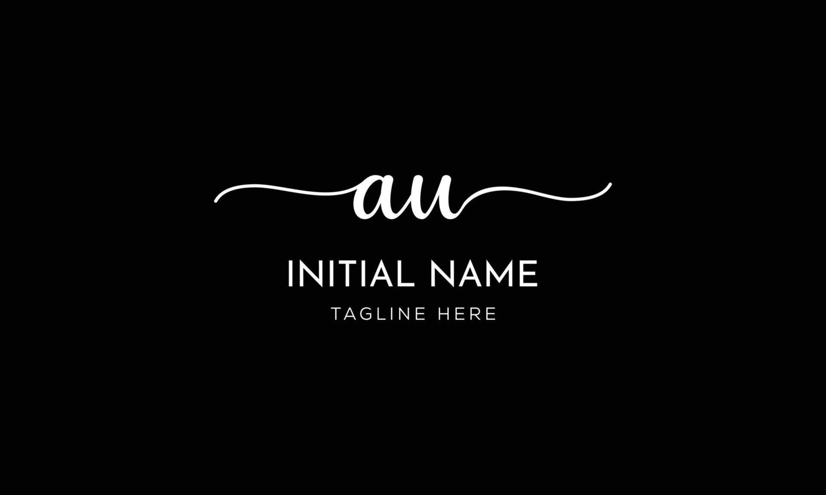 AU U A initial signature logo template vector