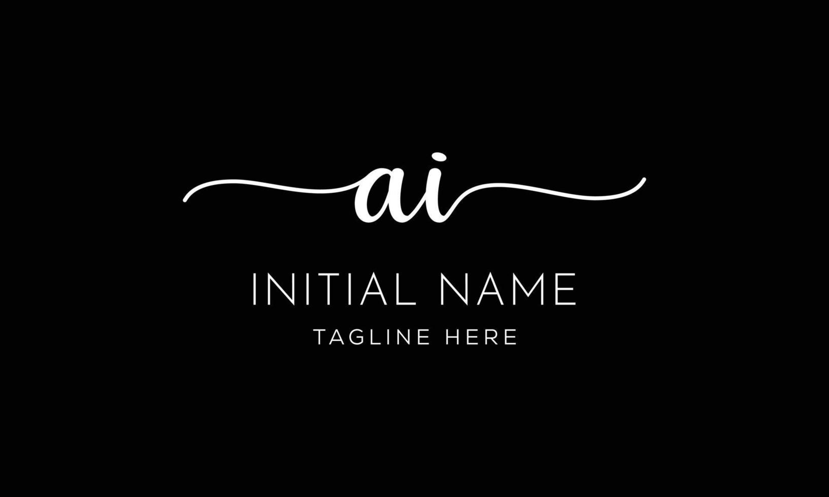 AI I A initial signature logo template vector