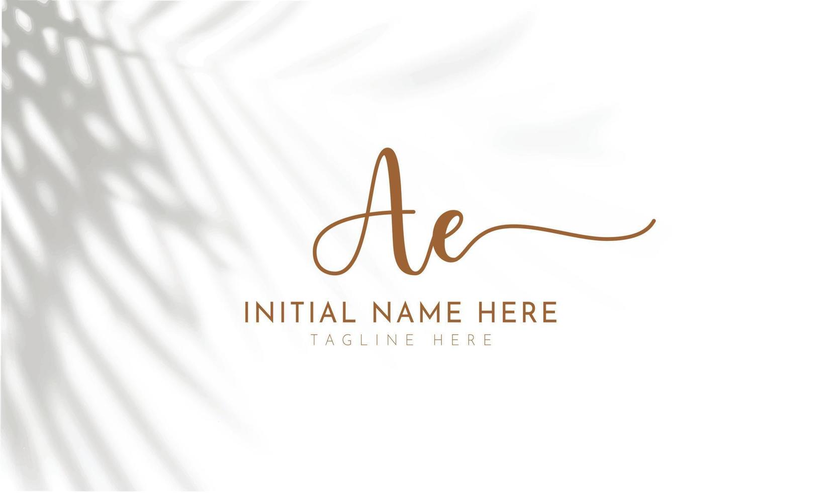 AE E A initial signature logo template vector