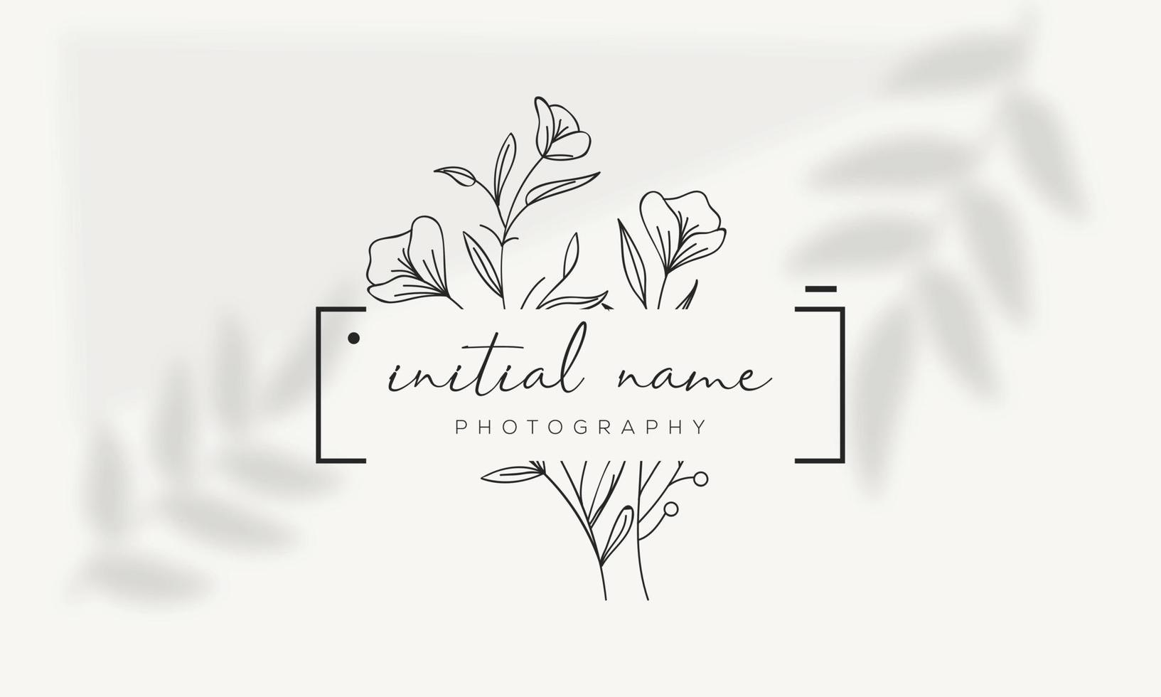 Botanical Floral element Hand Drawn Logo with Wild Flower and Leaves. Logo for spa and beauty salon, boutique, organic shop, wedding, floral designer, interior, photography, cosmetic. vector