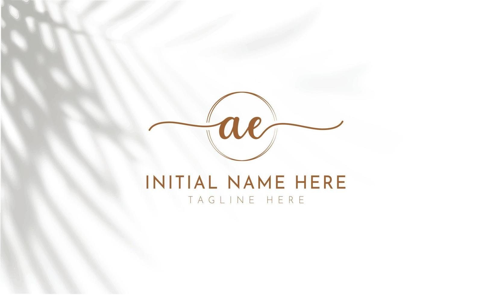 AE E A initial signature logo template vector