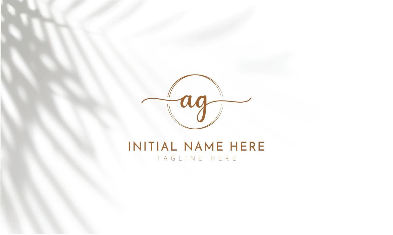 AG G A initial signature logo template vector