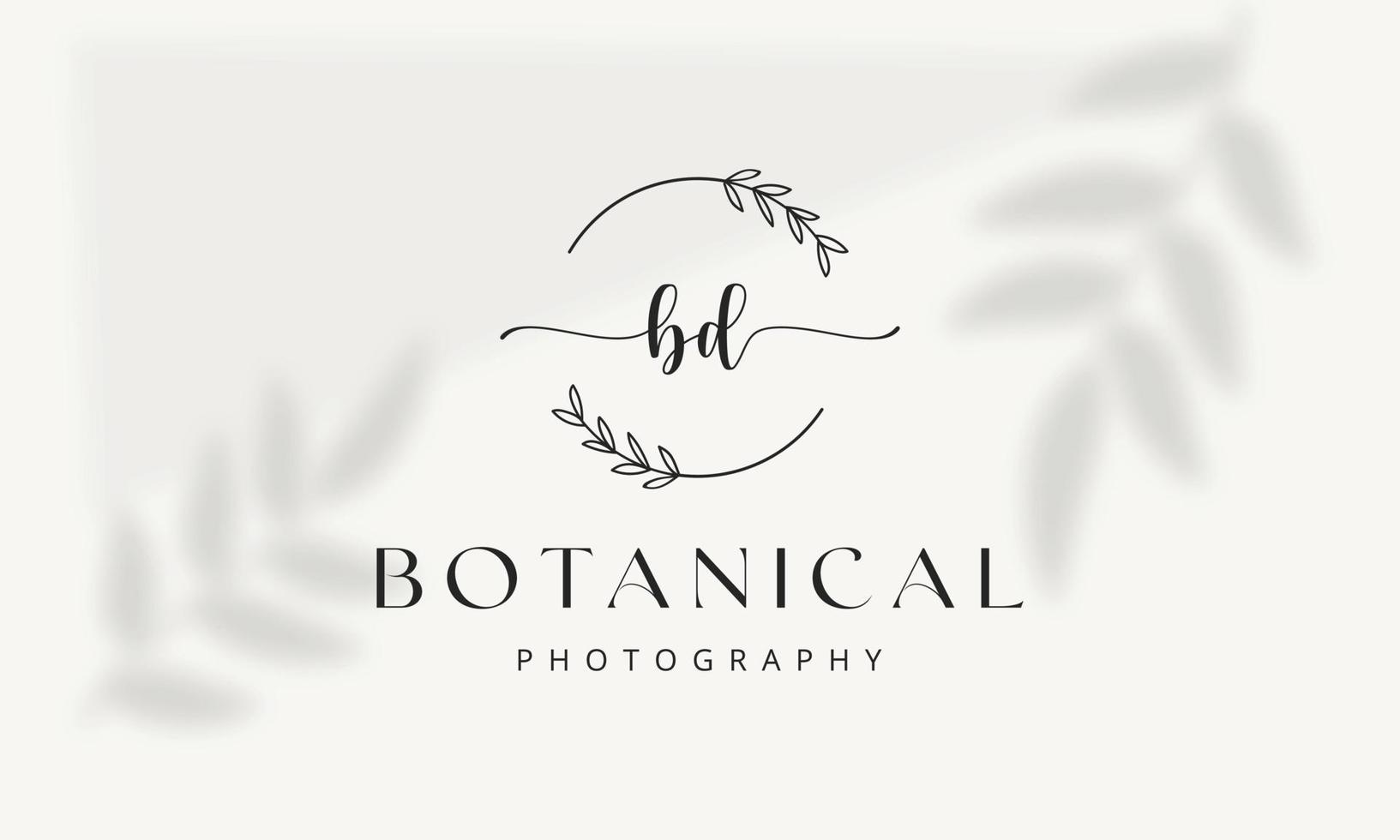 Botanical Floral element Hand Drawn Logo with Wild Flower and Leaves. Logo for spa and beauty salon, boutique, organic shop, wedding, floral designer, interior, photography, cosmetic. vector