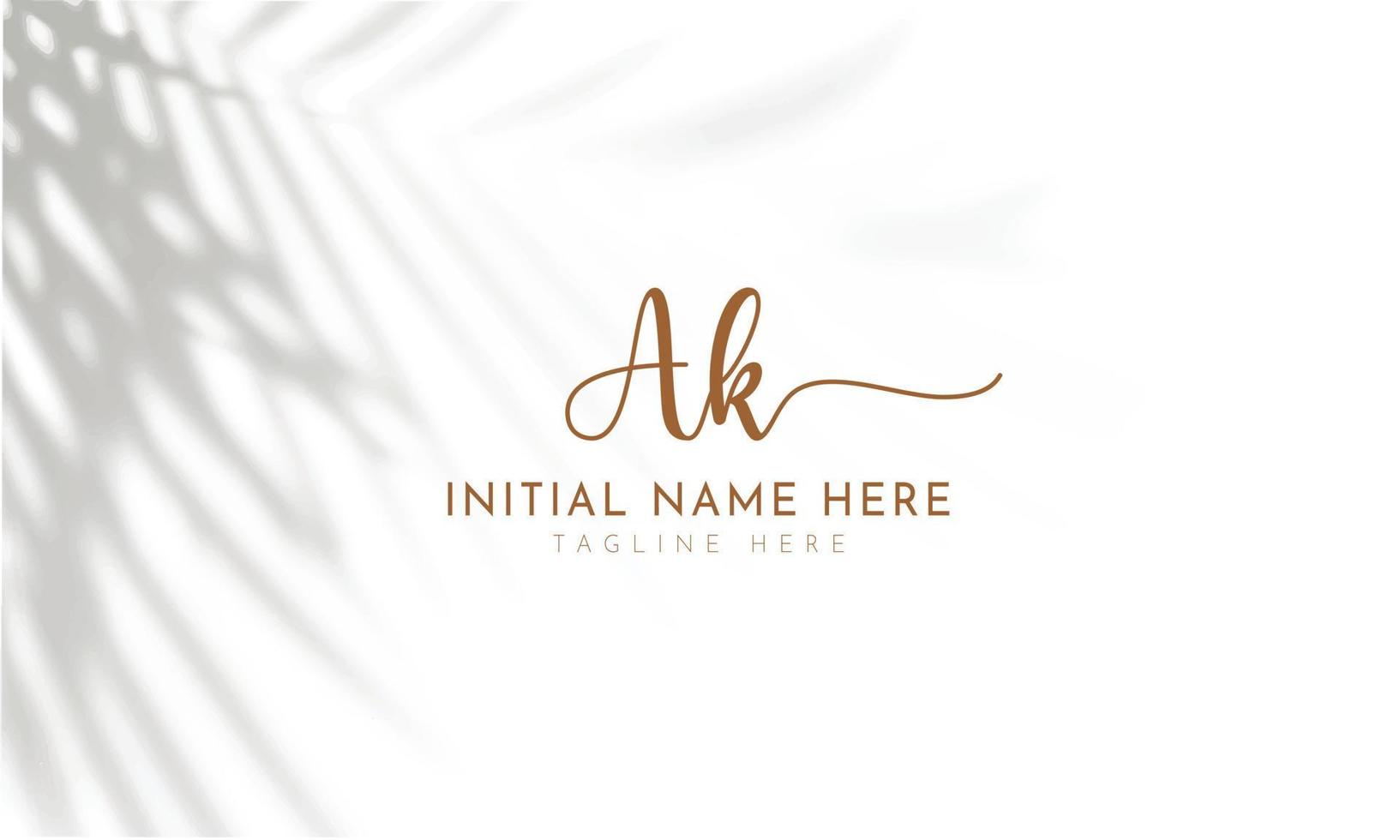 AK K A initial signature logo template vector