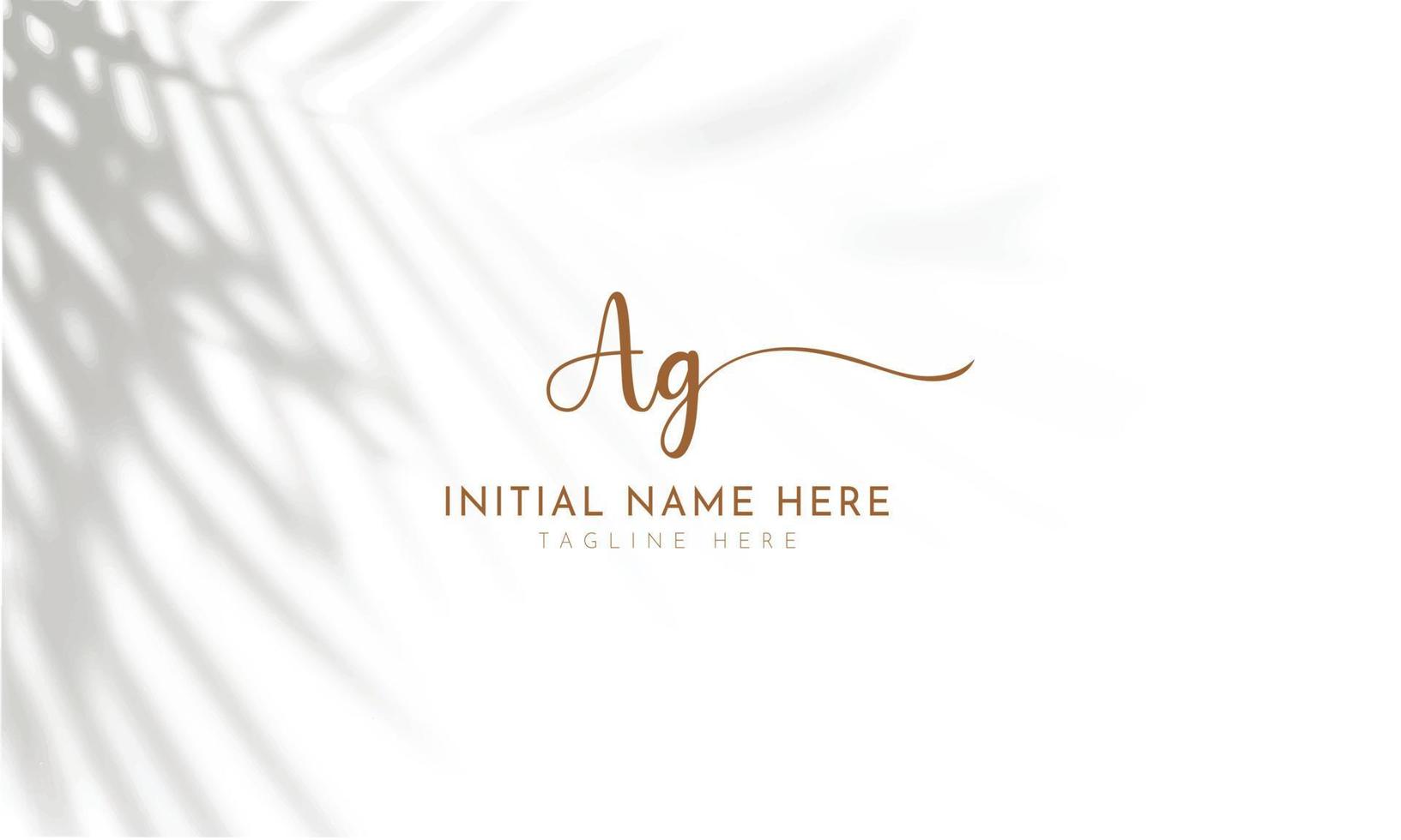 AG G A initial signature logo template vector