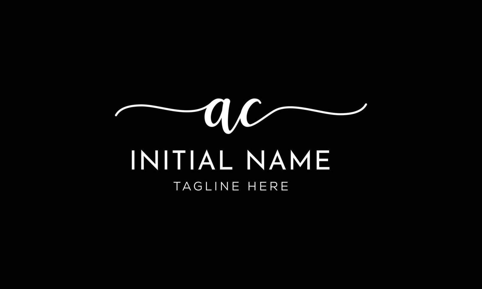 AC C A initial signature logo template vector