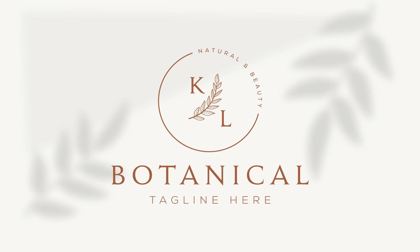 Botanical Floral element Hand Drawn Logo with Wild Flower and Leaves. Logo for spa and beauty salon, boutique, organic shop, wedding, floral designer, interior, photography, cosmetic. vector