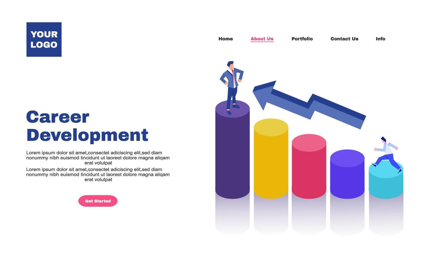 creative career development design concept flat template illustration vector