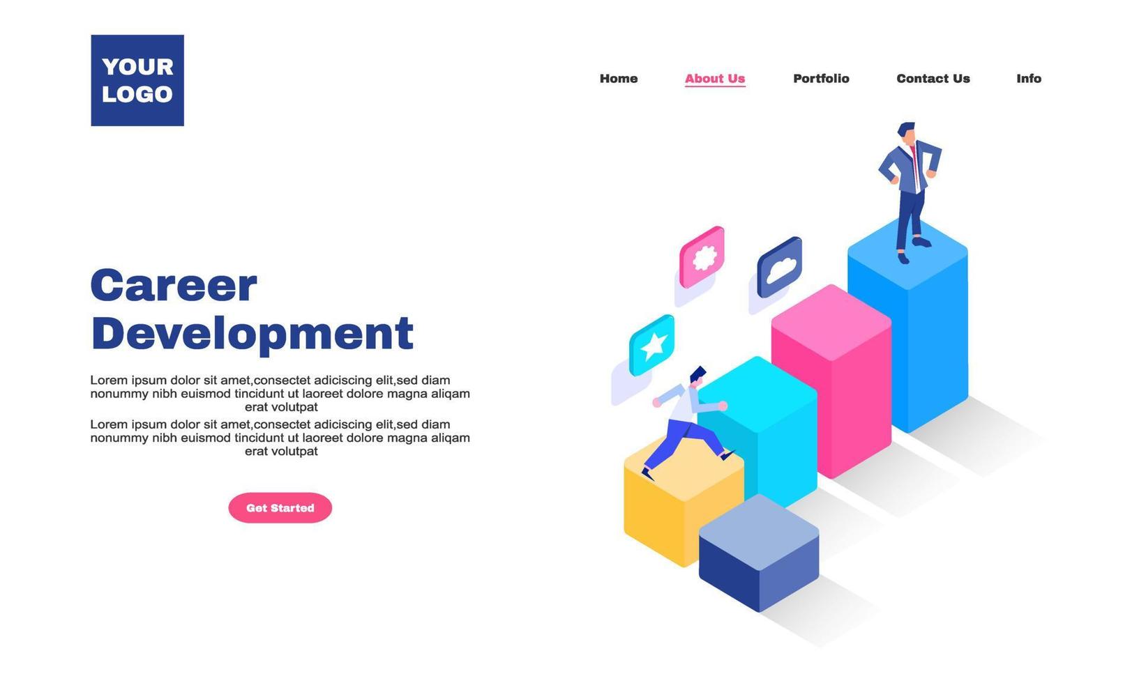 creative career development design concept flat vector illustration
