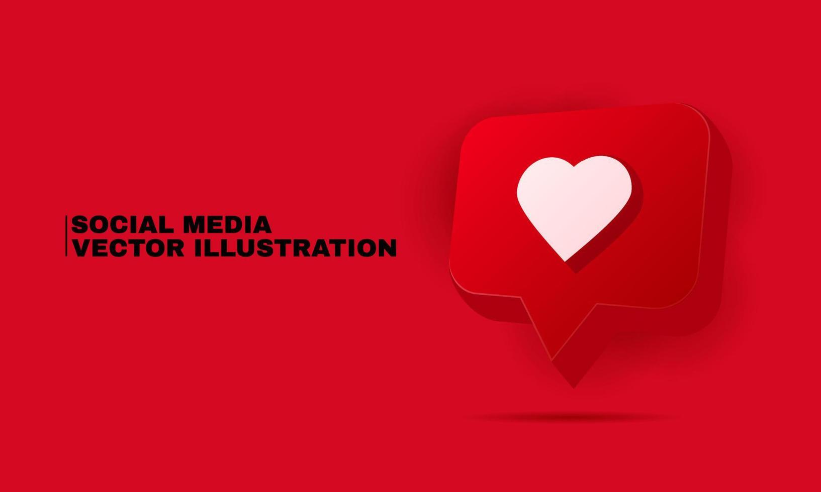 creative vector social media notifications icon realistic 3d illustration